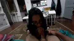 Play Latina Petite's Big Cock Blowjob Session Leaves Him Cumming Hard