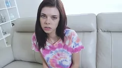 Play Horny Teen Amateur Audrey's Hairy Pussy Destroyed by Monster Cock